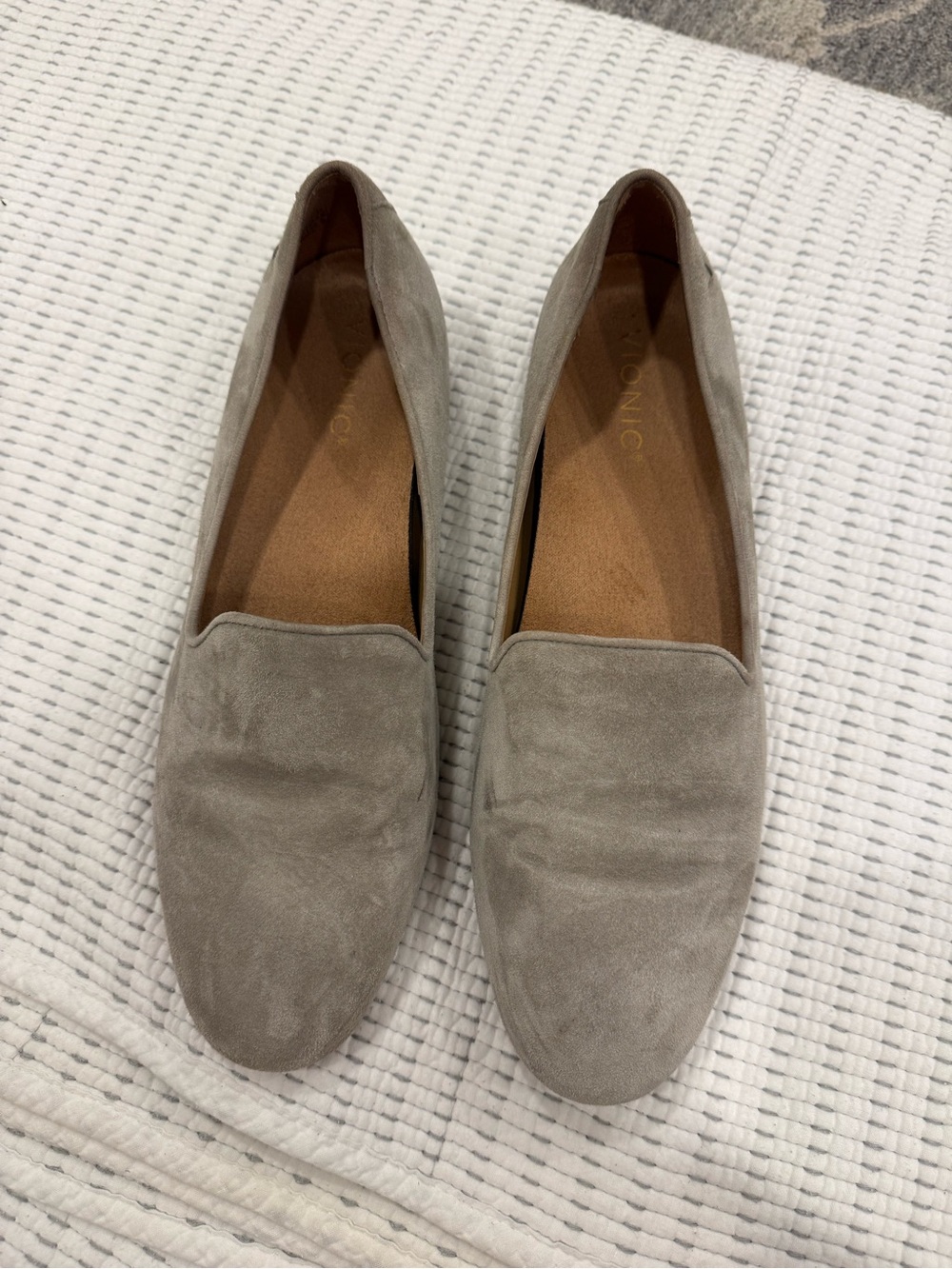 Vionic Women's Suede Slip-On Loafers in Light Gray - Picture 2 of 3